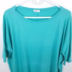 Glam LA Apparel Medium Blue Top T Shirt Cotton Womans Blouse